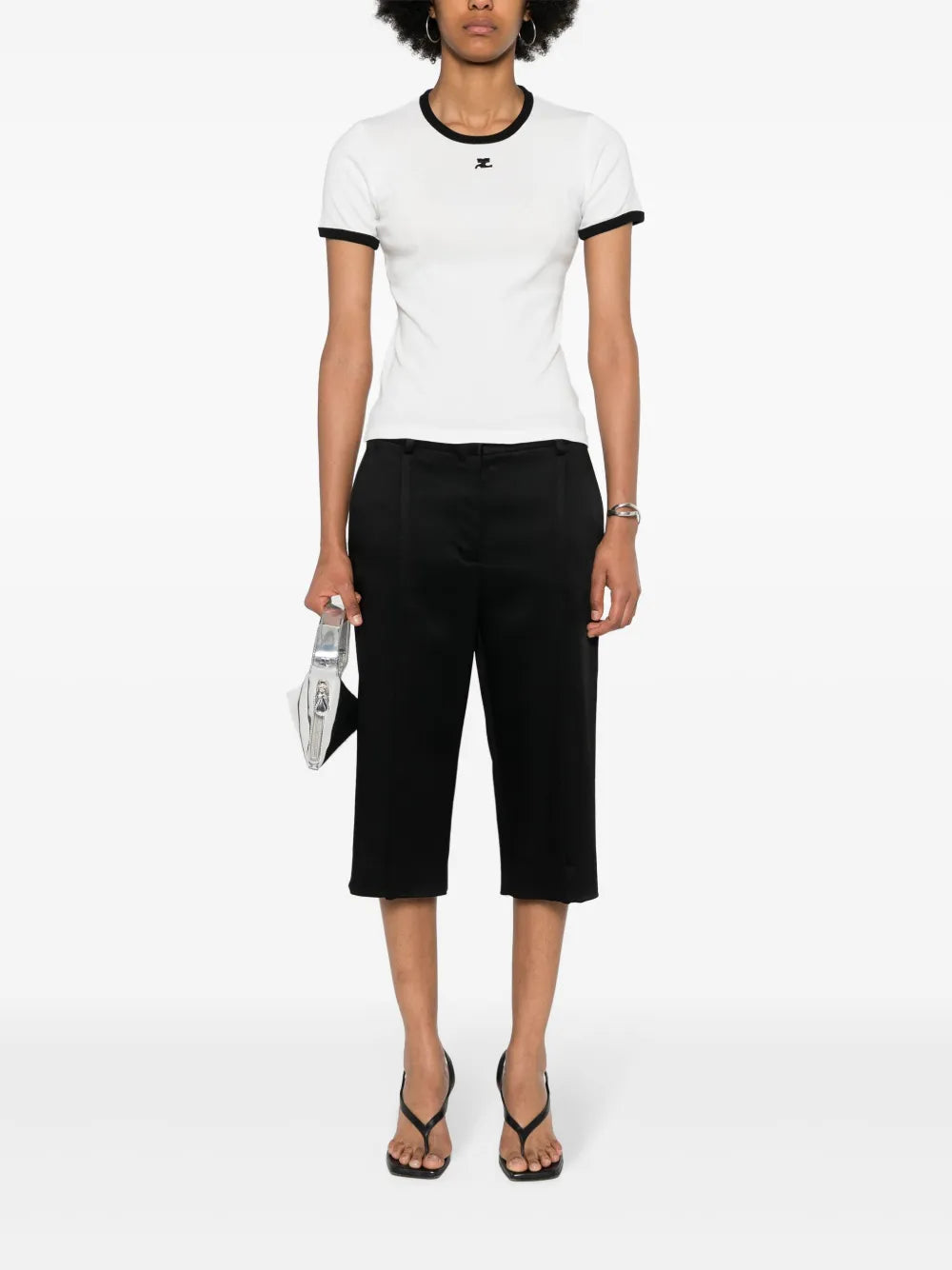 Logo-Patch Contrasting-Trim T-Shirt