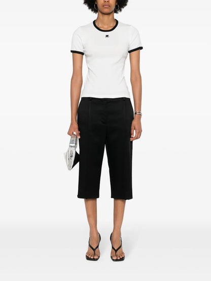 Logo-Patch Contrasting-Trim T-Shirt