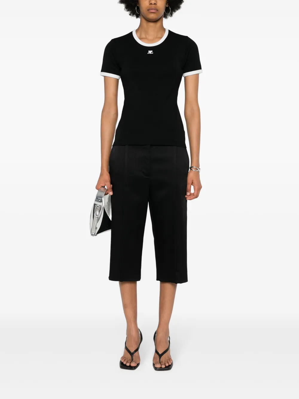 Logo-Patch Contrasting-Trim T-Shirt