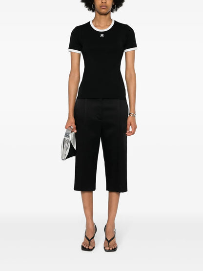 Logo-Patch Contrasting-Trim T-Shirt