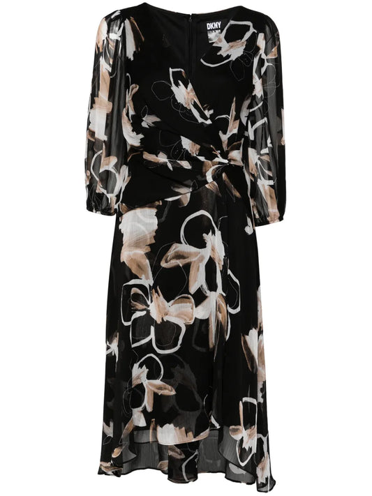 Floral-Print Midi Dress