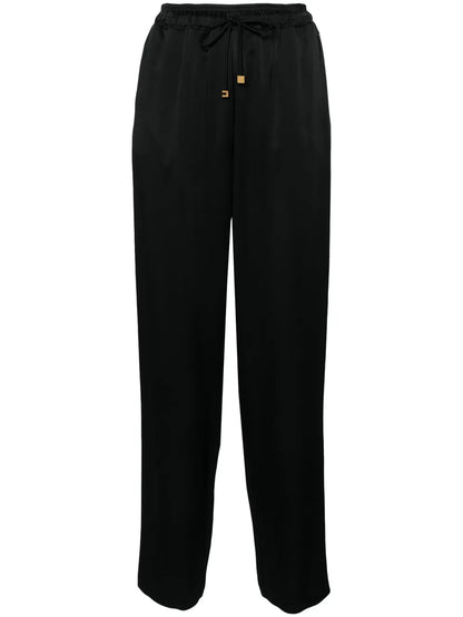 Drawstring Straight-Leg Trousers