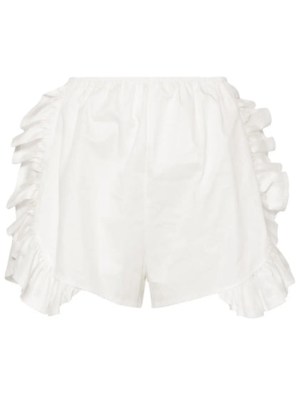 Peony Ruffle-Trim Cotton Shorts
