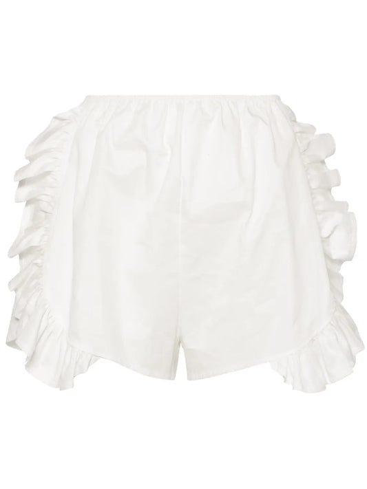 Peony Ruffle-Trim Cotton Shorts