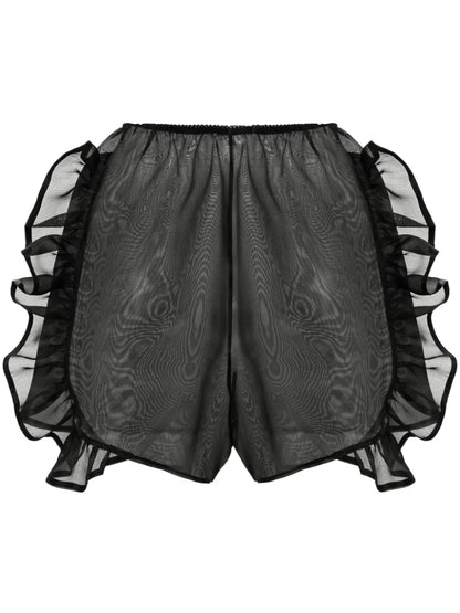 Peony Ruffle-Trim Cotton Shorts