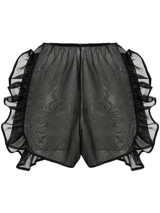 Peony Ruffle-Trim Cotton Shorts