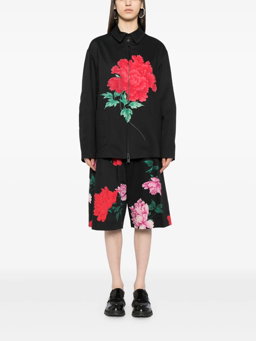 Floral-Print Wide-Leg Shorts