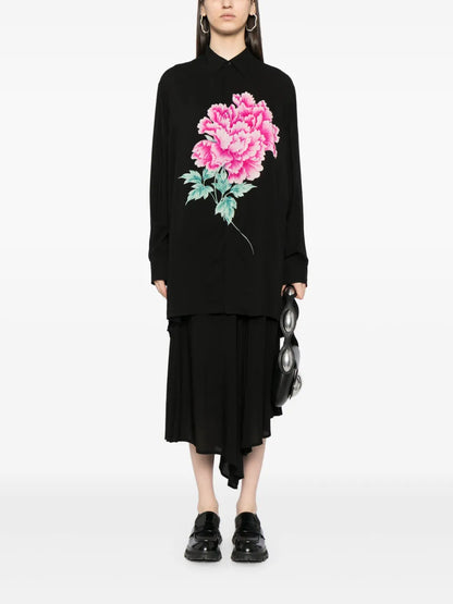 Floral-Print Long-Sleeve Shirt