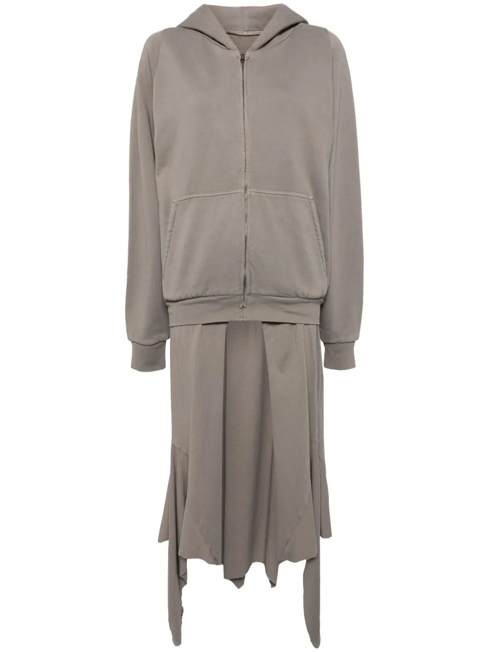 Layered Zip-Up Hoodie