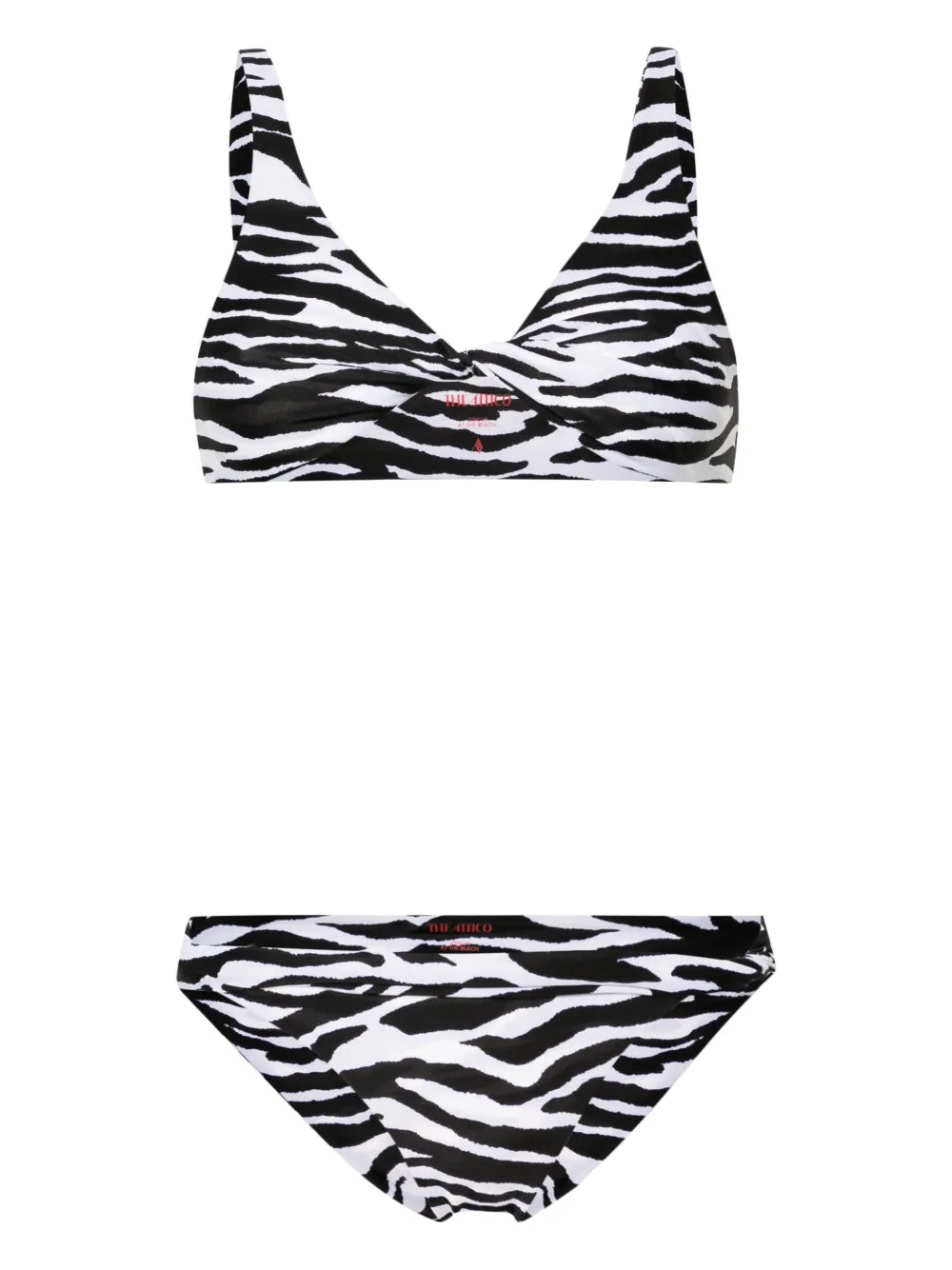 Twist-Detailing Zebra-Print Bikini