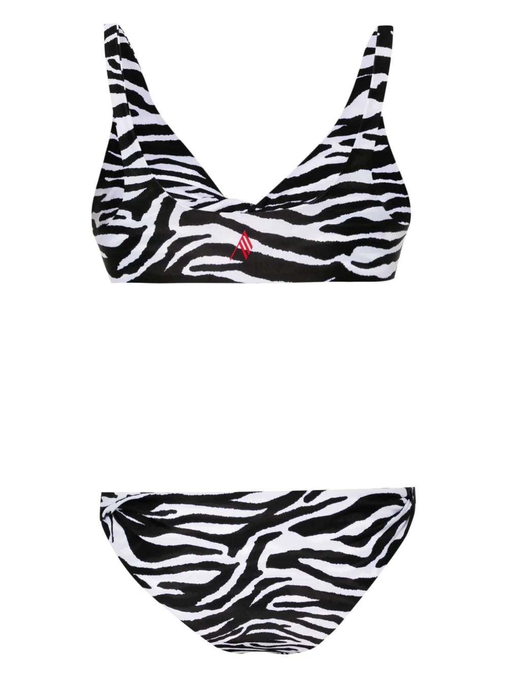 Twist-Detailing Zebra-Print Bikini