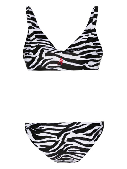 Twist-Detailing Zebra-Print Bikini