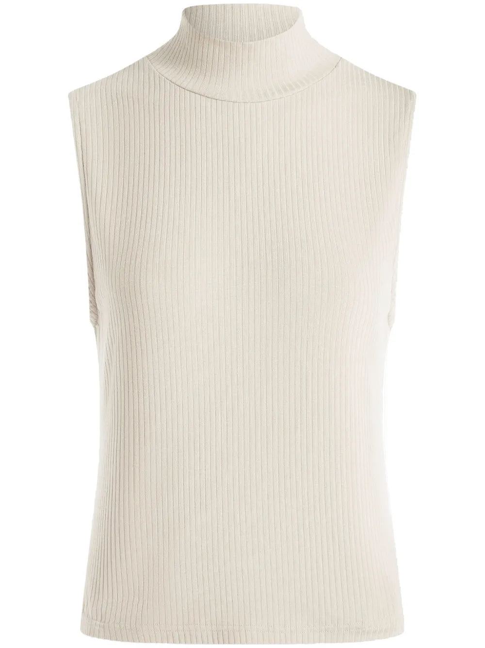 Roll-Neck Ribbed Tank Top