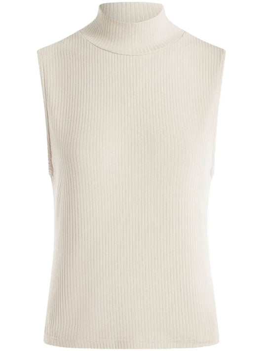 Roll-Neck Ribbed Tank Top