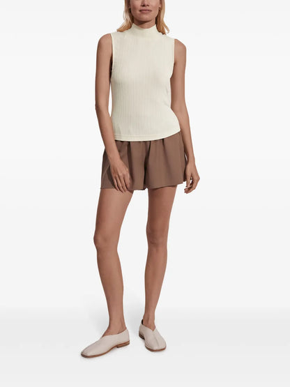 Roll-Neck Ribbed Tank Top