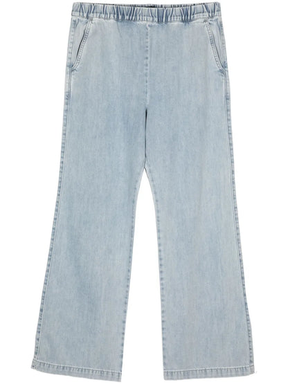 Straight-Leg Elasticated-Waist Jeans