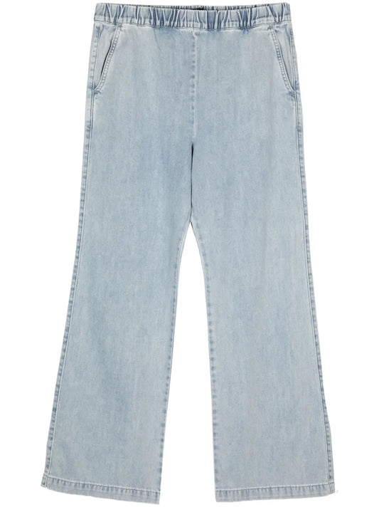 Straight-Leg Elasticated-Waist Jeans