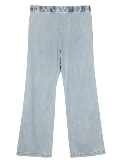 Straight-Leg Elasticated-Waist Jeans