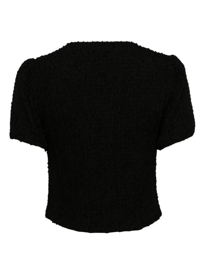 Textured Front-Tie T-Shirt