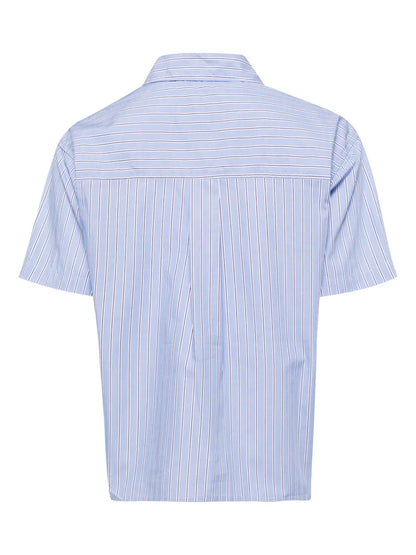 Logo-Embroidered Striped Poplin Shirt
