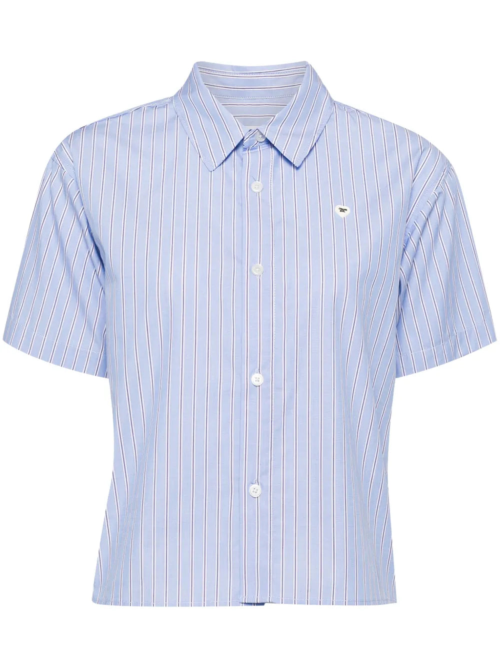 Logo-Embroidered Striped Poplin Shirt