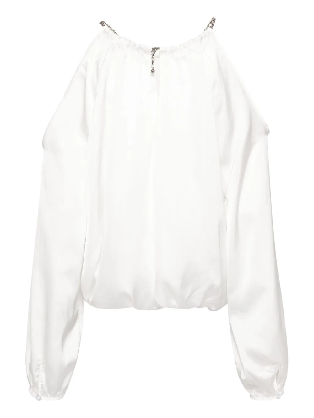 Draped Cold-Shoulder Blouse