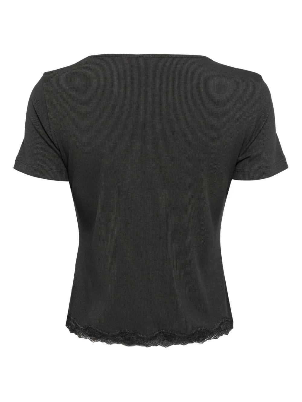 Rhinestone-Embellished Ribbed T-Shirt