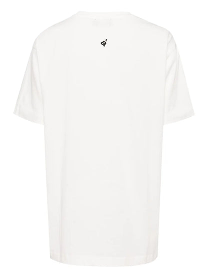 Slogan-Embroidered Cotton T-Shirt