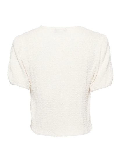 Textured Front-Tie T-Shirt
