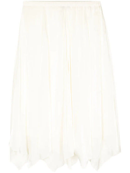 Asymmetric-Hem Midi Skirt