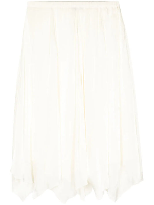 Asymmetric-Hem Midi Skirt