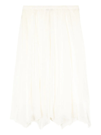 Asymmetric-Hem Midi Skirt