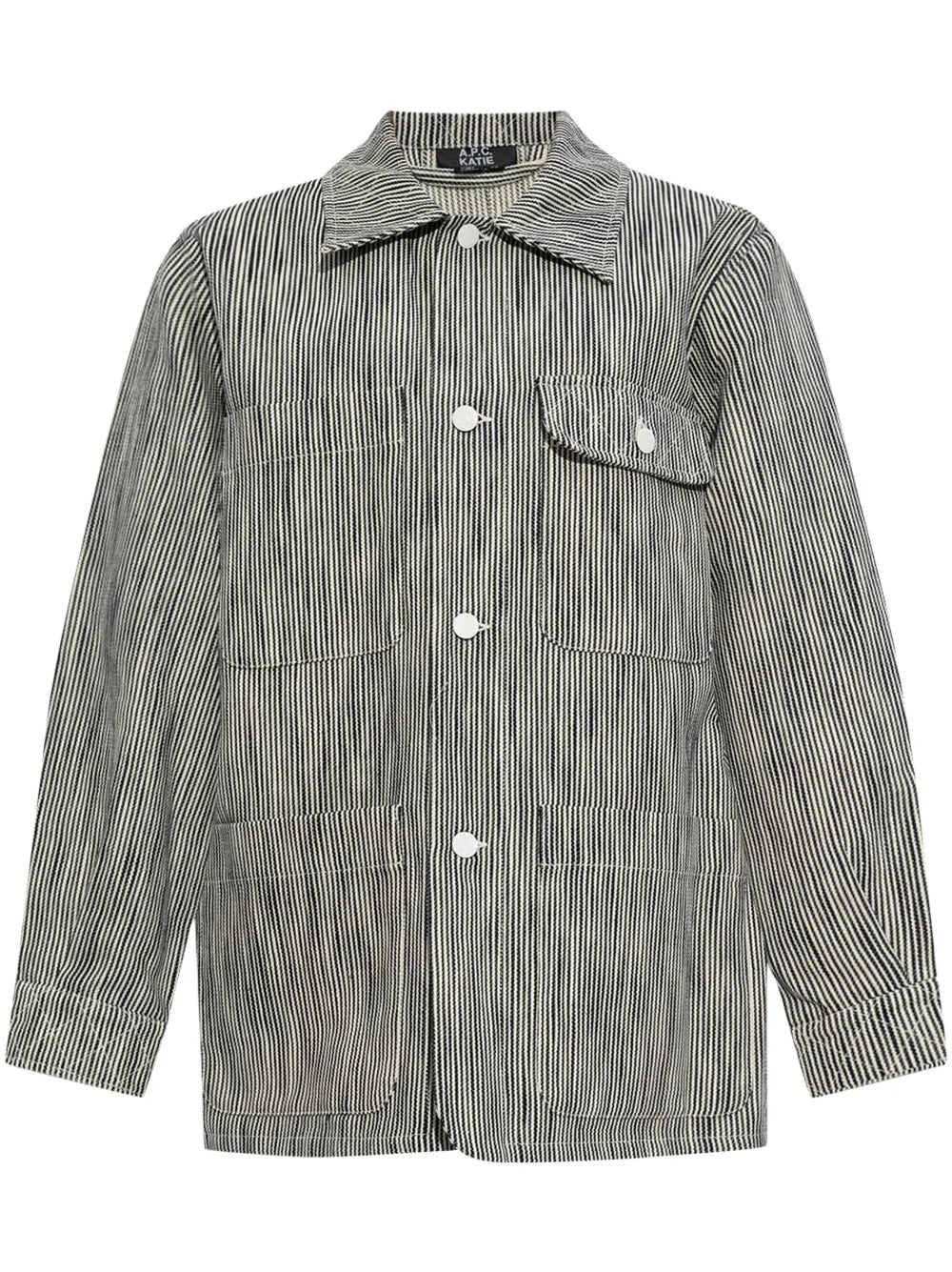 Striped Button-Up Shirt Jacket