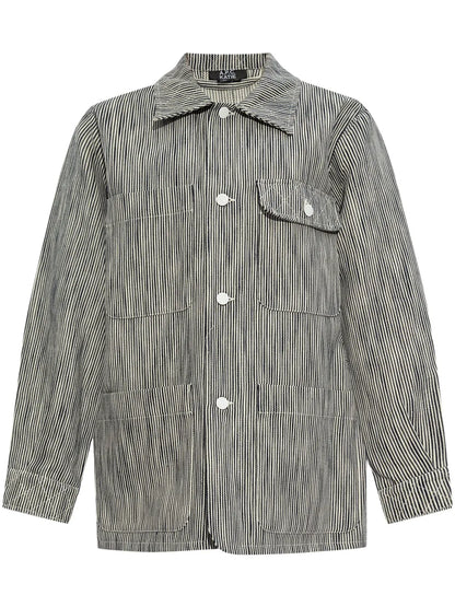 Striped Button-Up Shirt Jacket