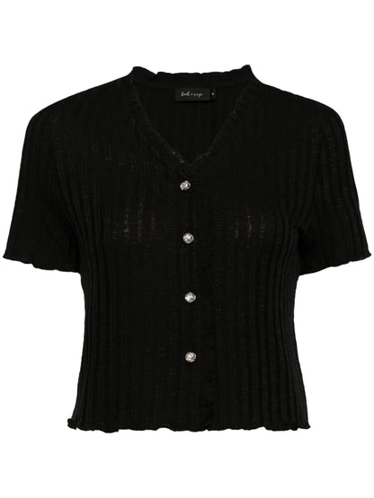 Button-Up Ribbed T-Shirt