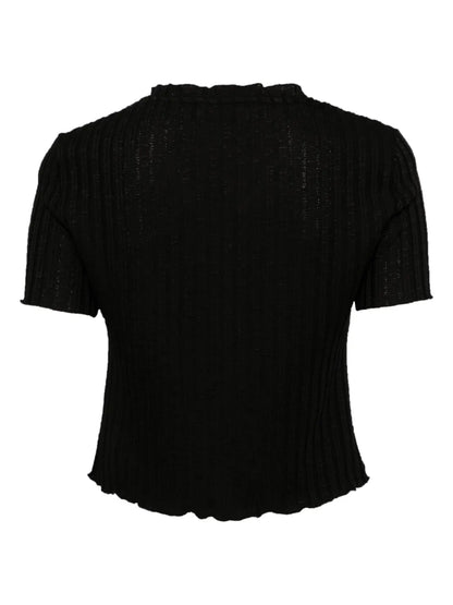 Button-Up Ribbed T-Shirt