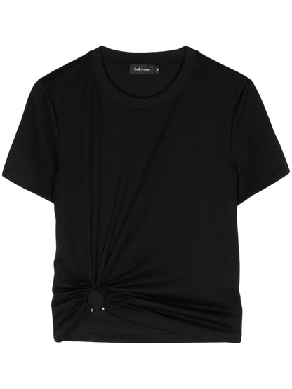 Gathered Crew-Neck T-Shirt