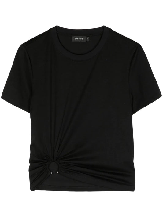 Gathered Crew-Neck T-Shirt