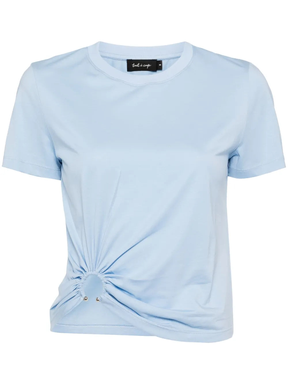 Gathered Crew-Neck T-Shirt