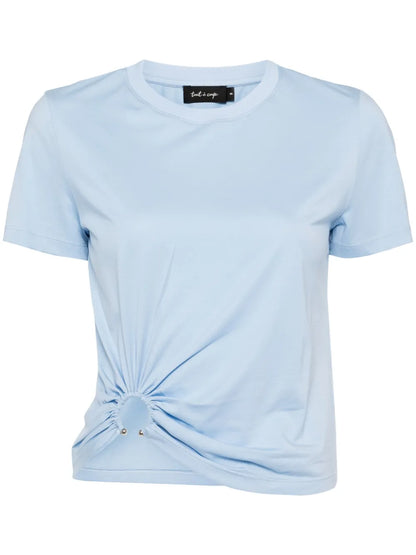 Gathered Crew-Neck T-Shirt