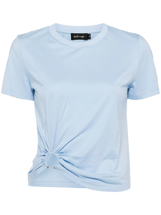 Gathered Crew-Neck T-Shirt