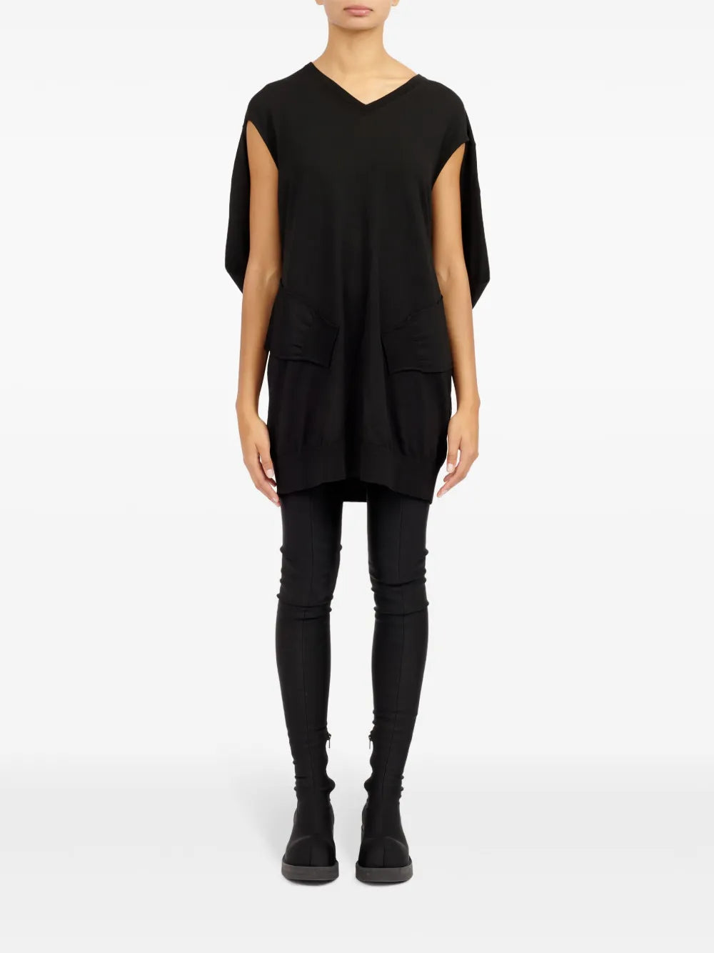 V-Neck Cape-Design Minidress