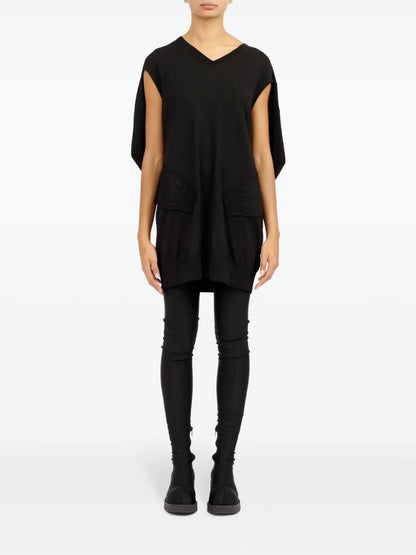 V-Neck Cape-Design Minidress