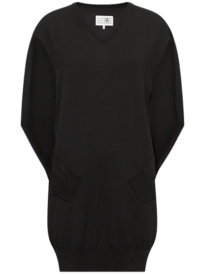 V-Neck Cape-Design Minidress