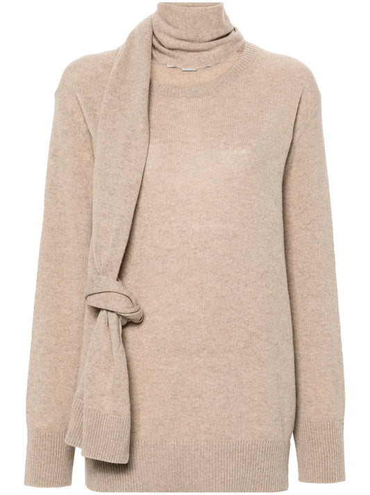 Sash-Detail Cashmere-Blend Jumper