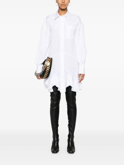 Logo-Embroidered Poplin Mini Dress