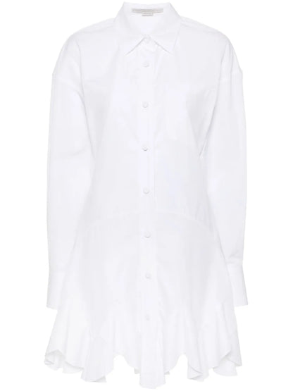 Logo-Embroidered Poplin Mini Dress