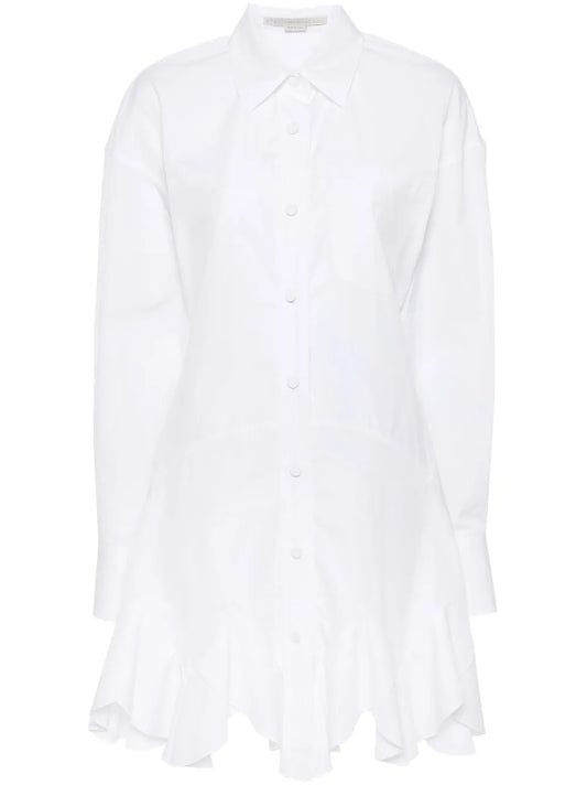 Logo-Embroidered Poplin Mini Dress