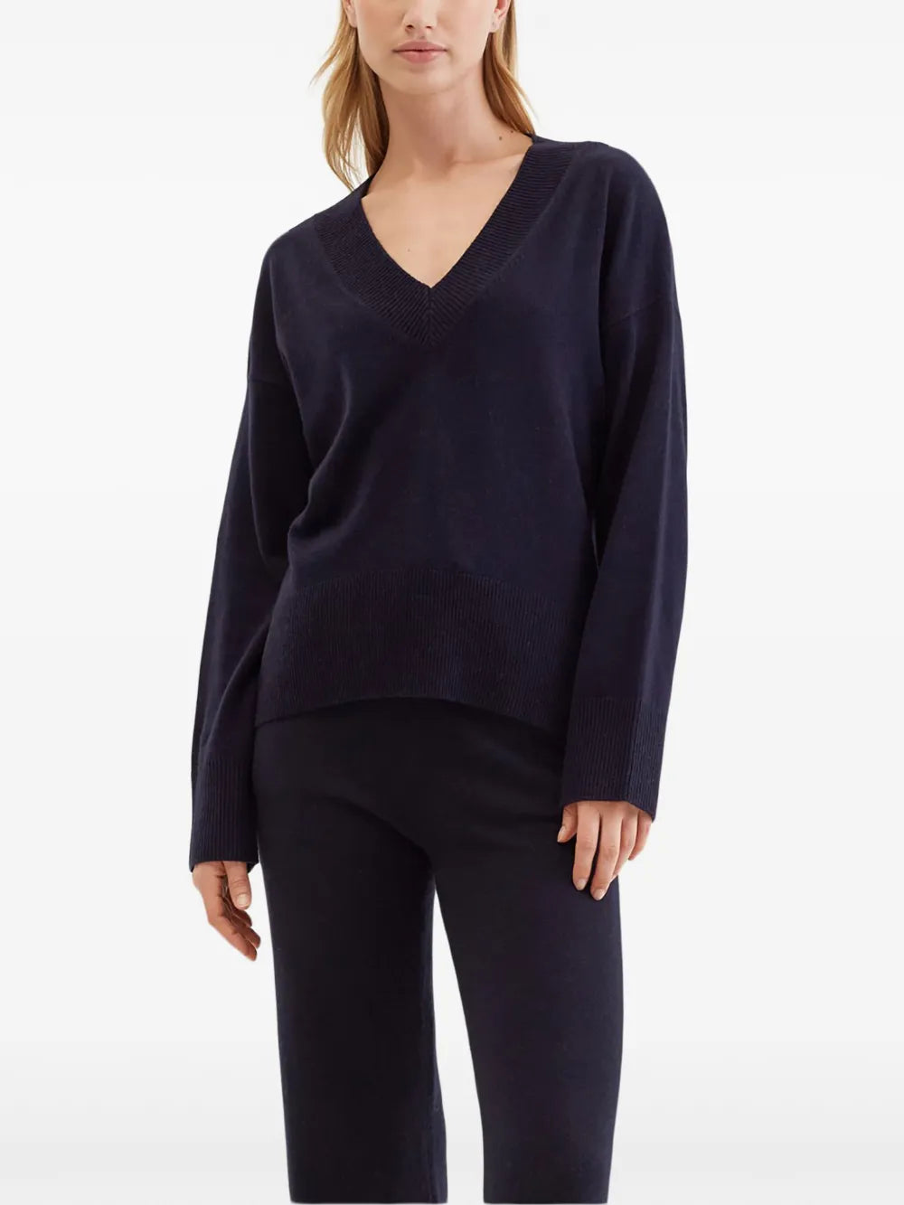 V-Neck Ribbed Jumper