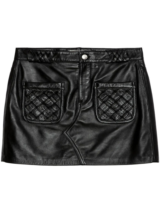 Joana Leather Mini Skirt